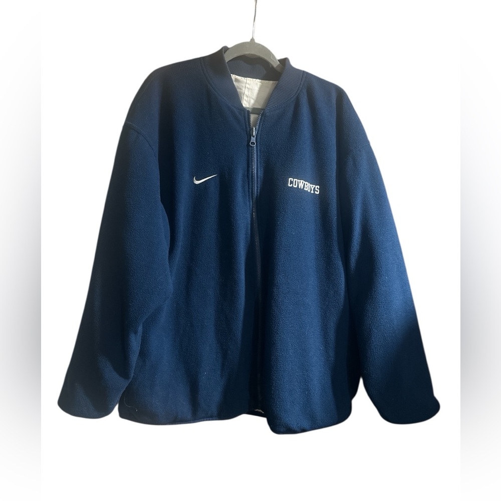 Nike Dallas Cowboys Vintage Reversible‎ Fleece Bomber Jacket